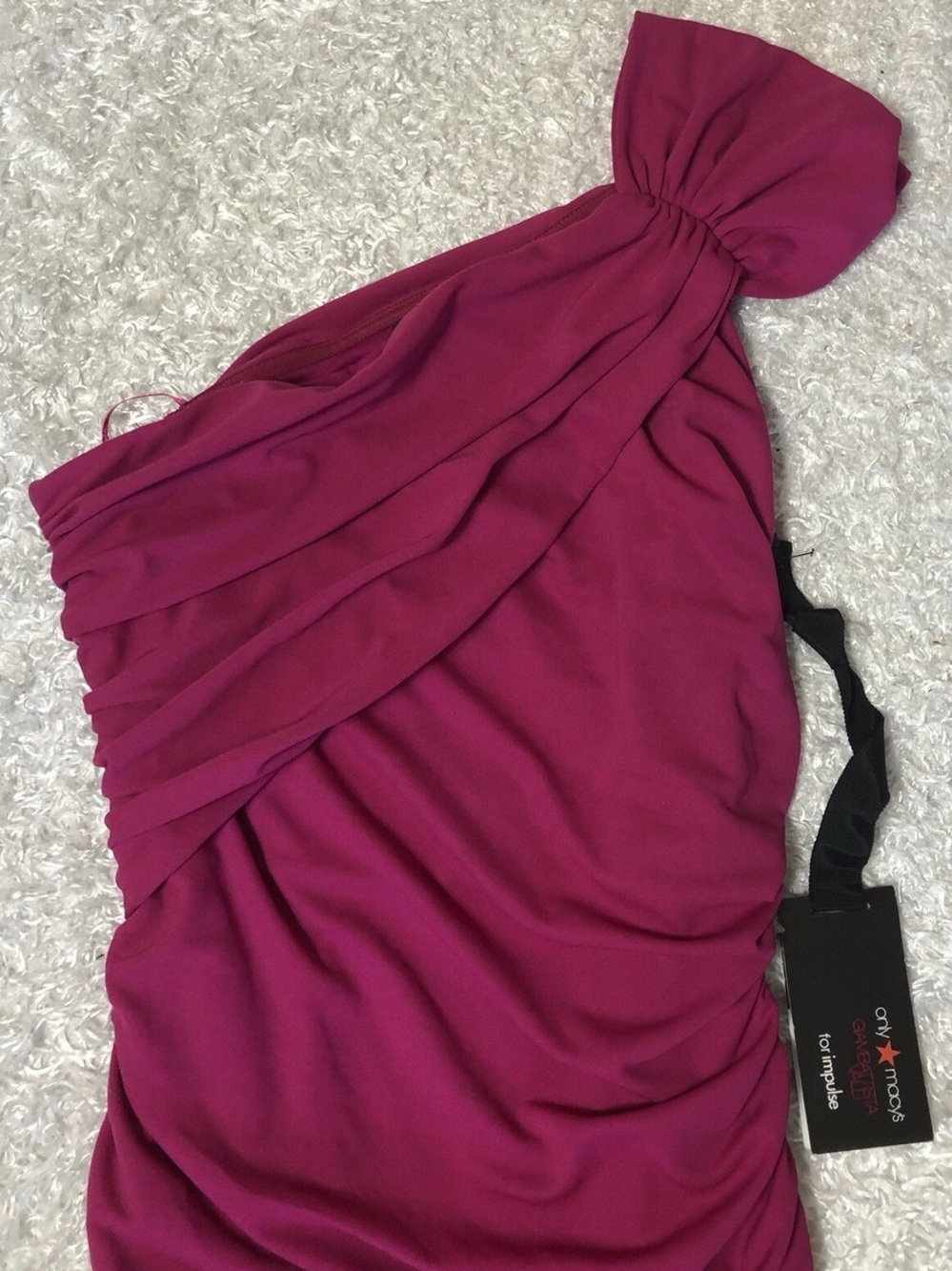 Giambattista Valli Pink One Shoulder Ruch Dress NWT